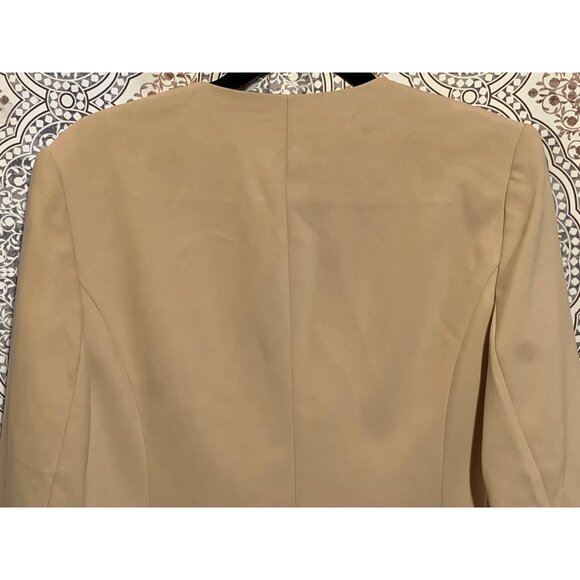 Chicos Black Label Womens Blazer Size 1 US 8/10 Tan Single Button - Picture 6 of 10
